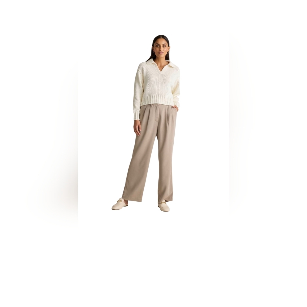 12 Stylish Cream Pleated‎ Trousers